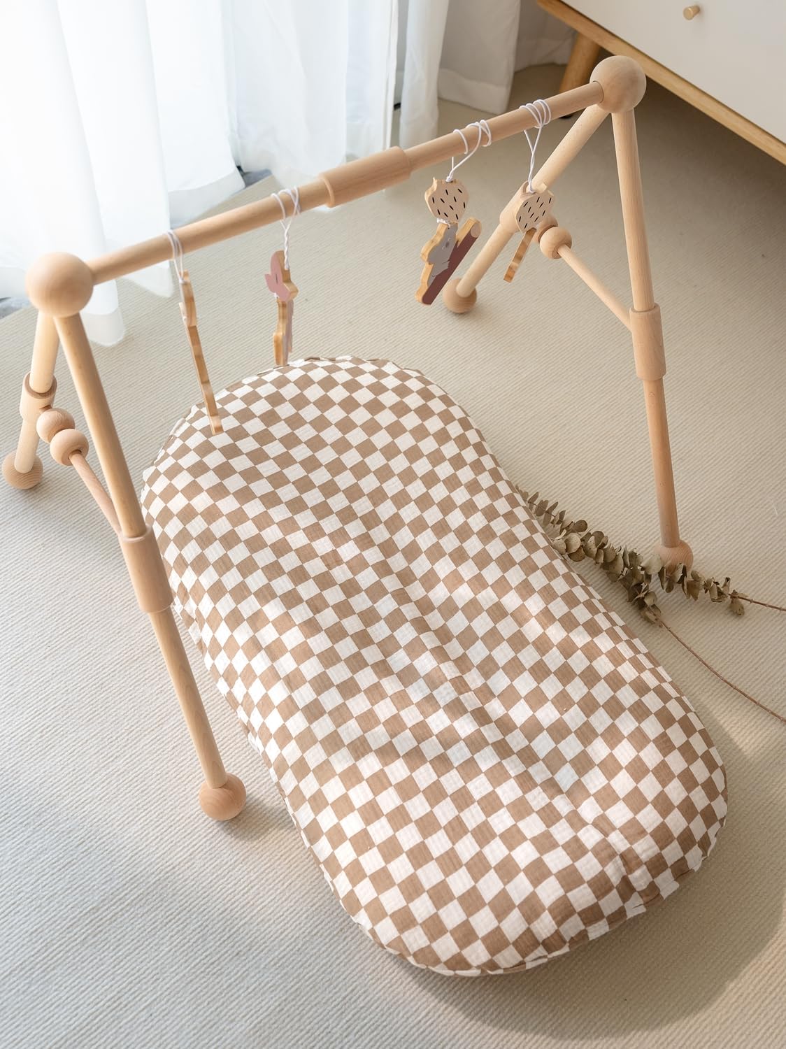 Little Jump muslin closeup reveals organic cotton, breathable texture suitable for baby wear
