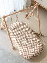 Little Jump muslin closeup reveals organic cotton, breathable texture suitable for baby wear