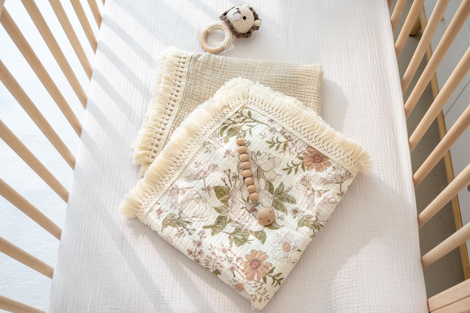 Little Jump swaddle doubles as a nursing cover for discreet feeding.