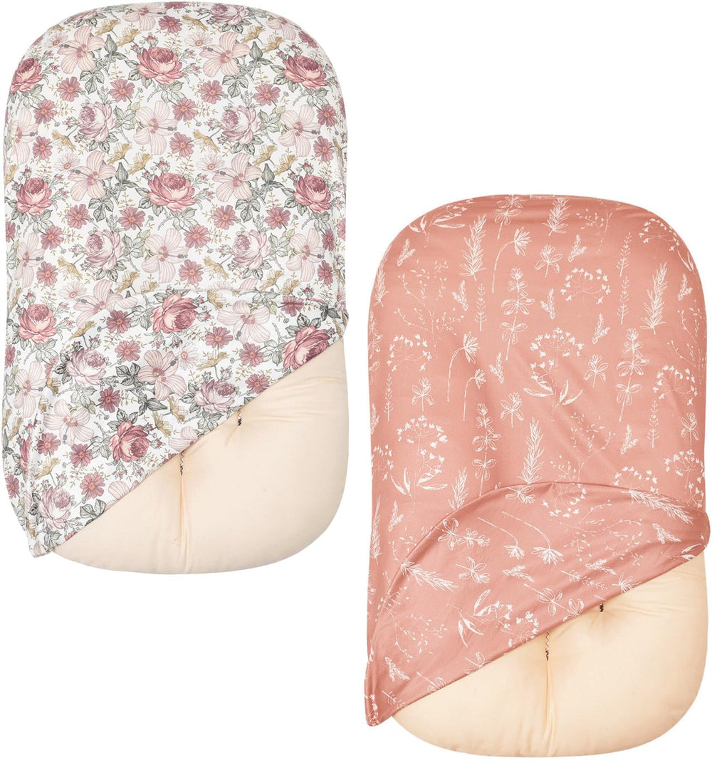 Little Jump Western Wild Flowers lounger cover with universal fit for snug newborn comfort.
