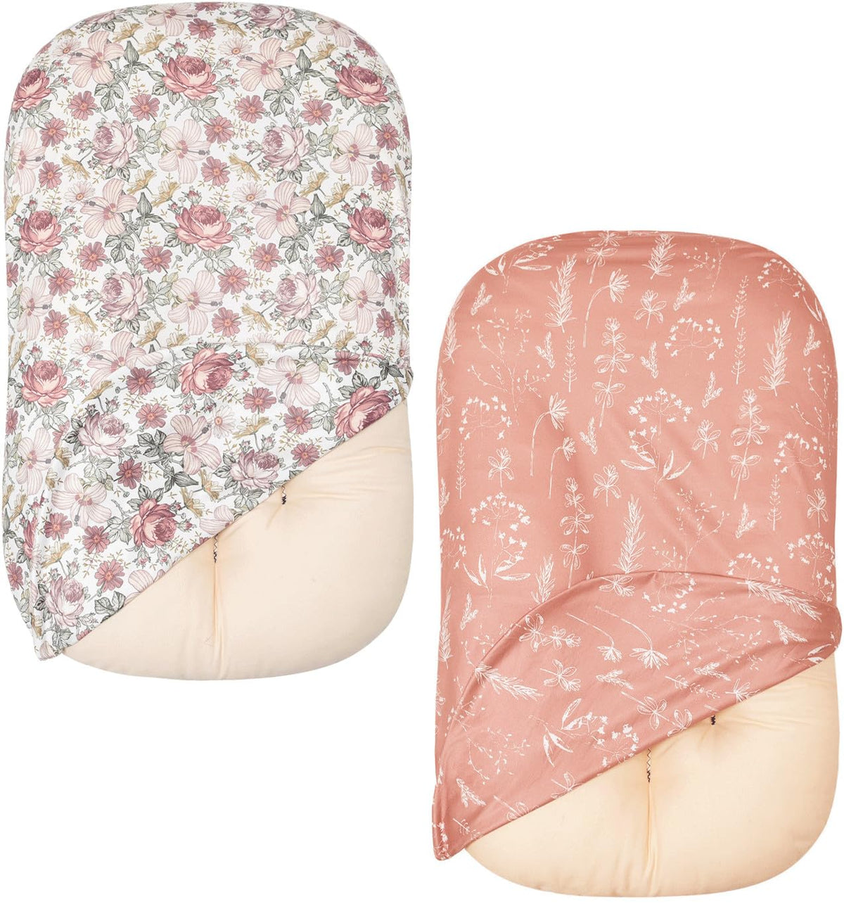 Little Jump Western Wild Flowers lounger cover with universal fit for snug newborn comfort.