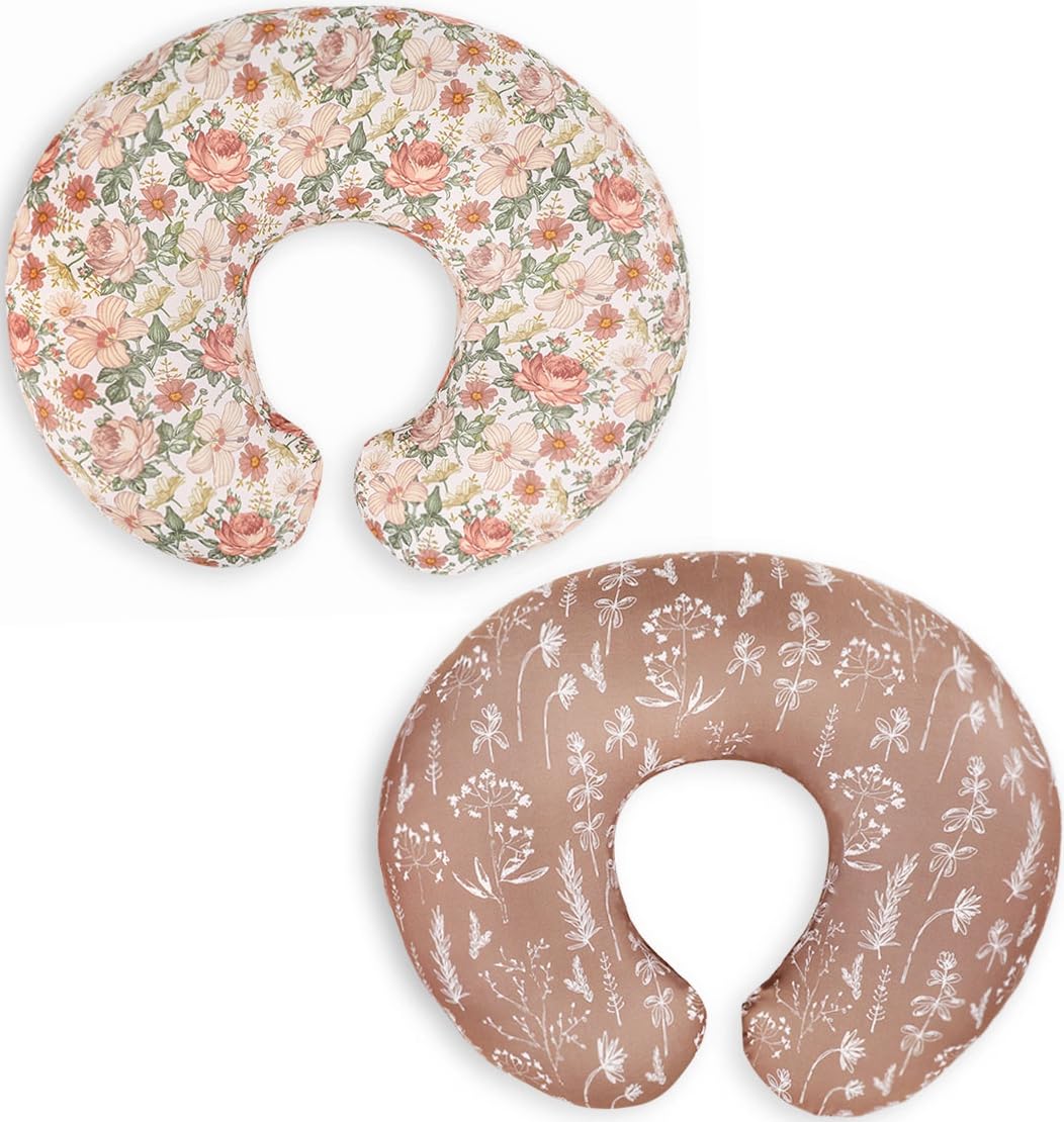 Little Jump Western Wild Flowers nursing pillow cover on a pillow offers soft, snug everyday comfort.