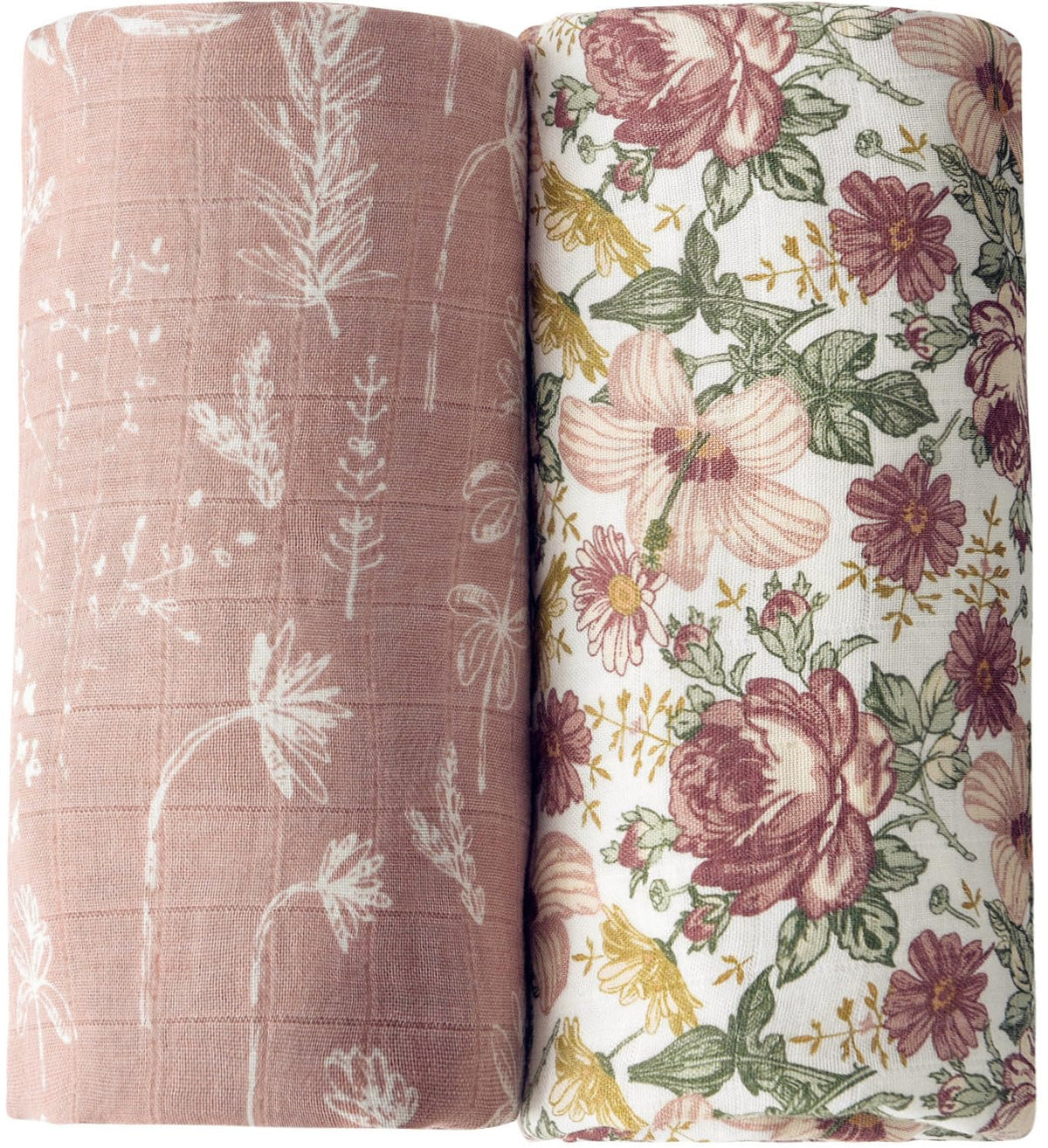 Little Jump Western Wild Flowers swaddle in soft muslin for breathable newborn comfort.
