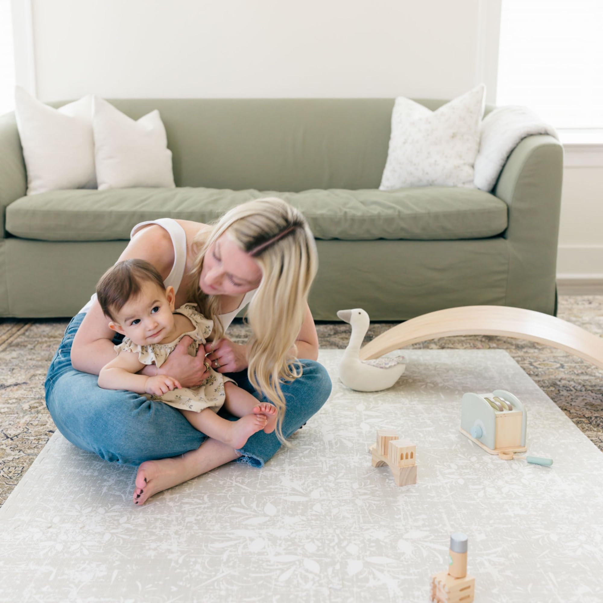 Little Landings Eden mat supports crawling with soft cushioning