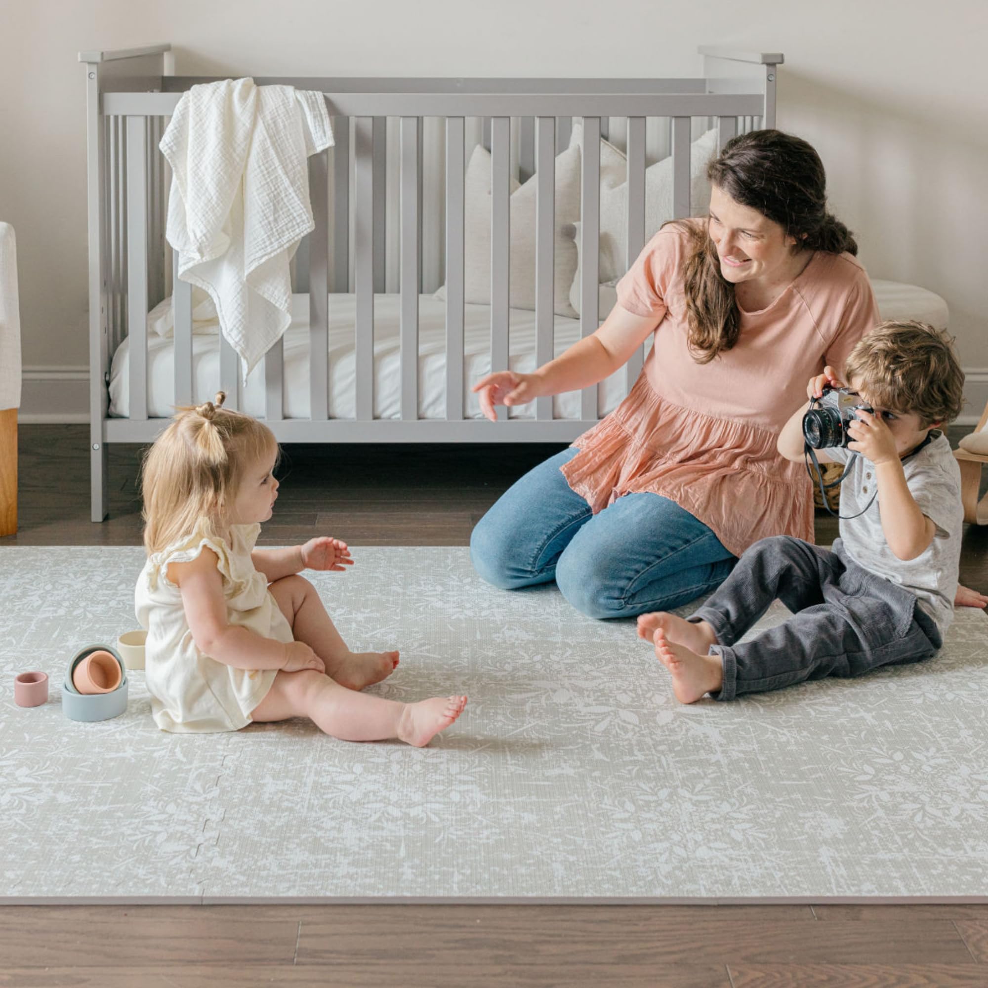 Little Landings Eden non-slip backing keeps mats in place during play