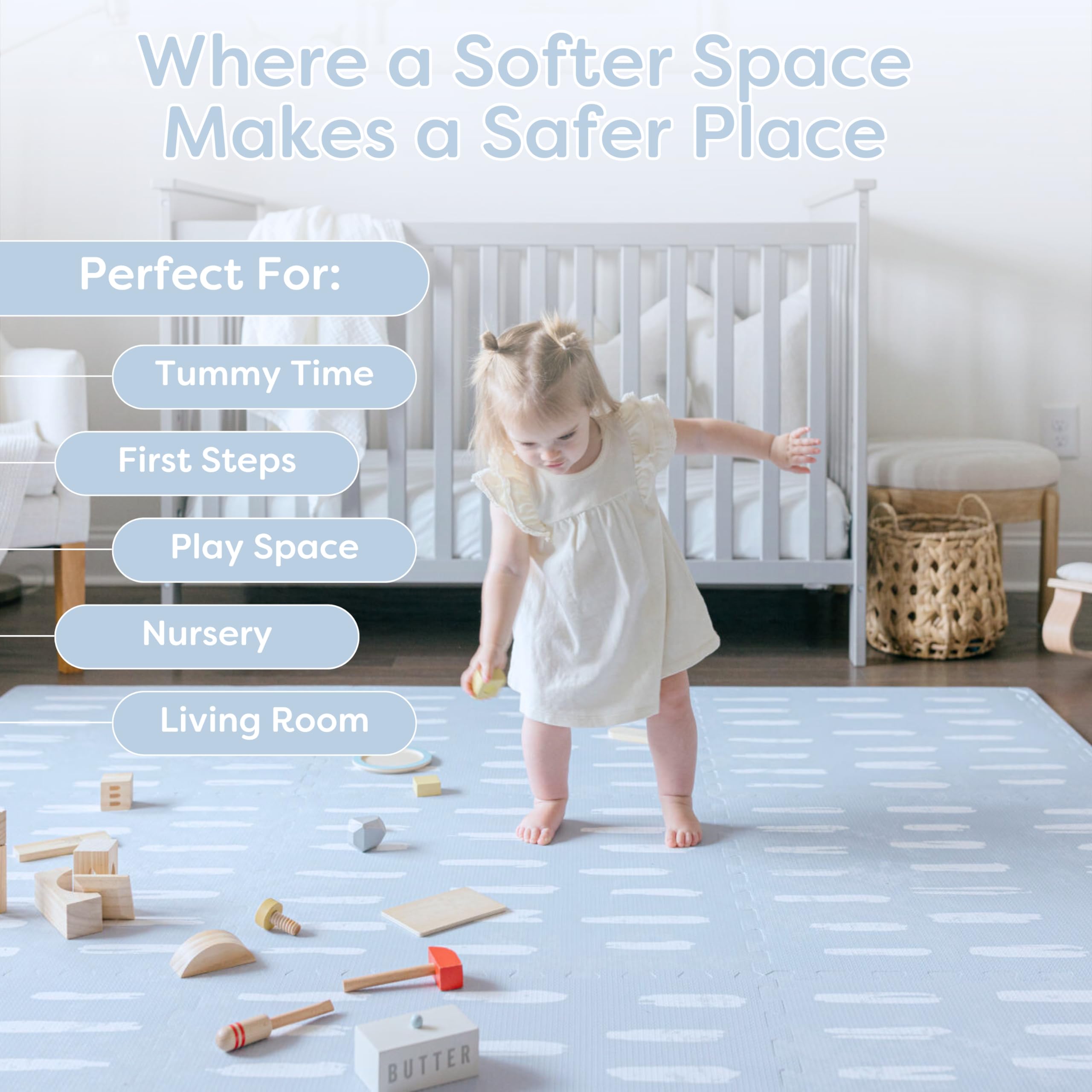 Little Landings Shoreline tummy-time mat offers a safe space for early exploration.