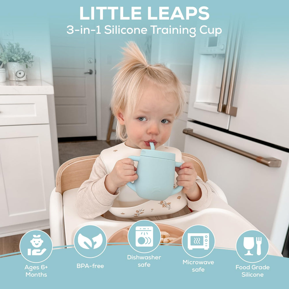 Little Leaps 3-in-1 training cup sky blue dual-handles support tiny hands