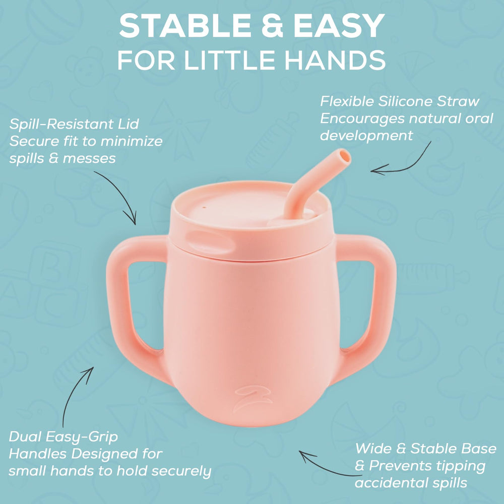 Little Leaps 3-in-1 training cup sky blue easy-clean illustrations encourage independent feeding