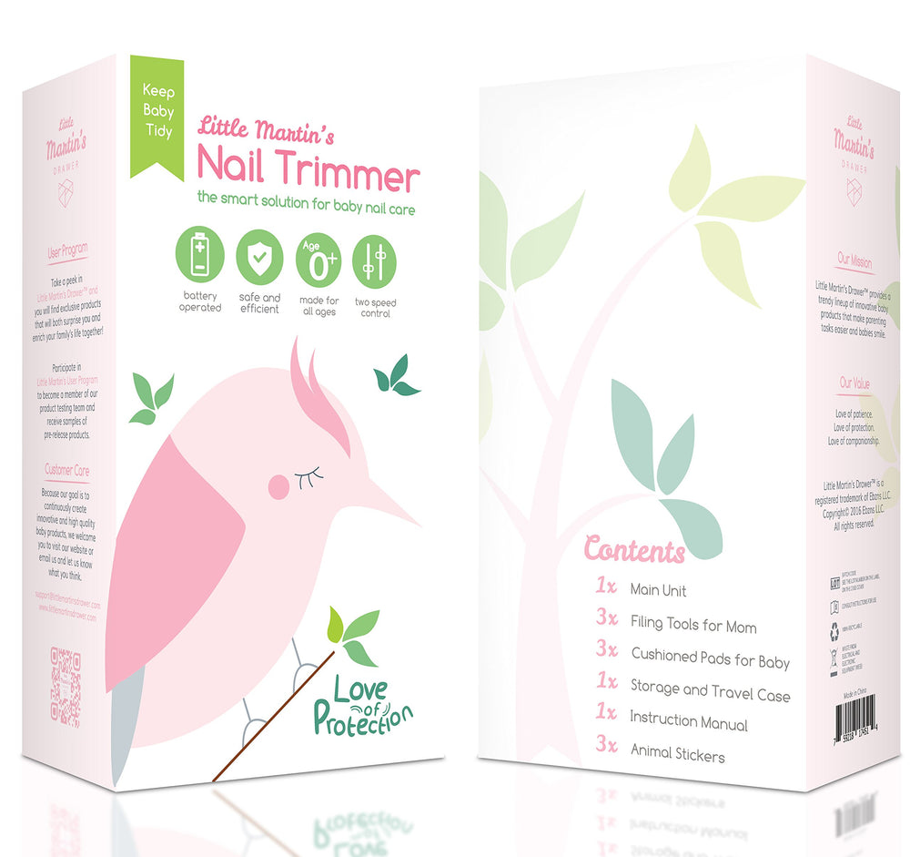 Little Martin’s Drawer with three cushioned sandpapers for gentle nail smoothing