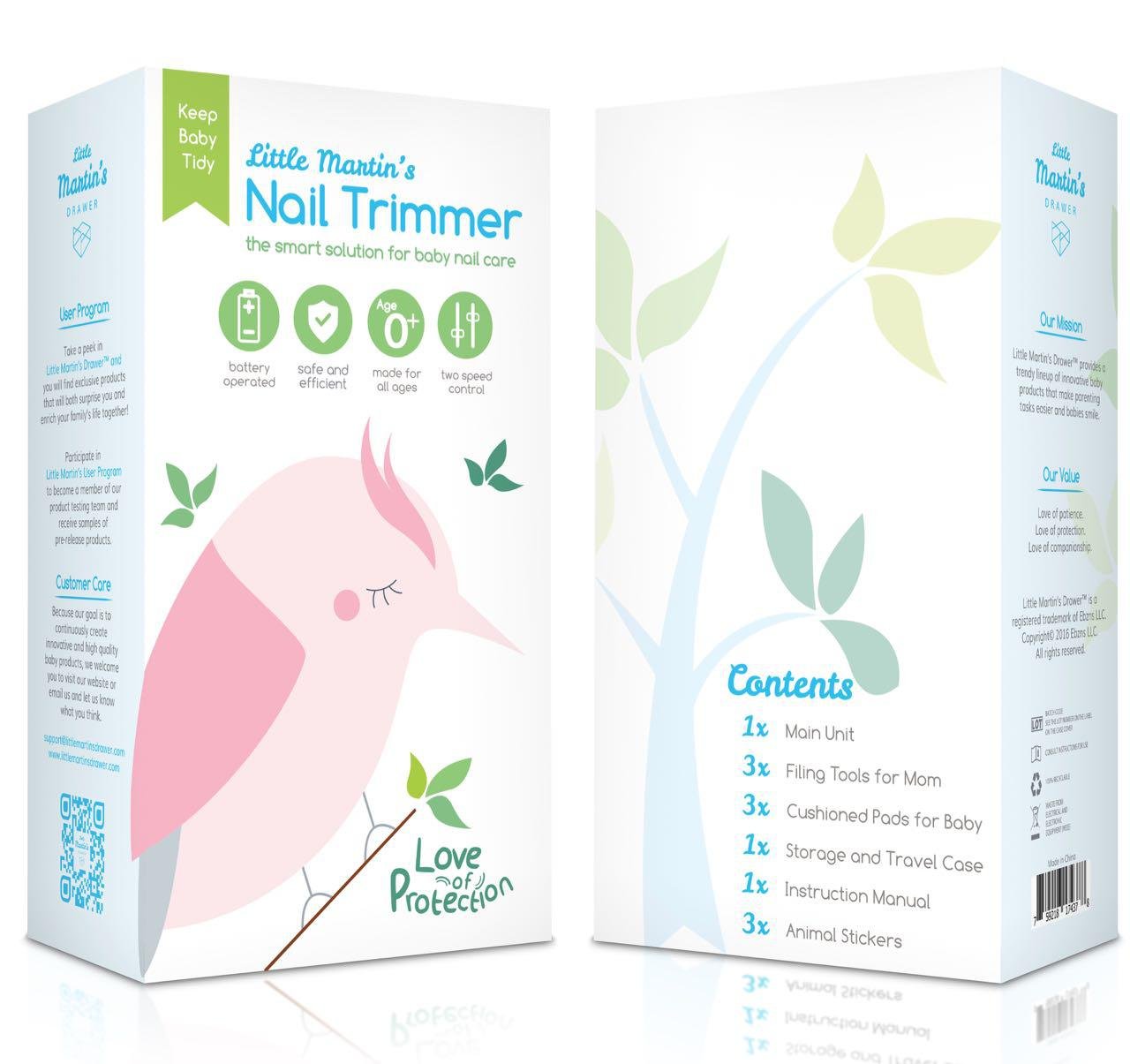 Little Martin's Drawer baby nail trimmer low-high speed offers adaptable filing options.