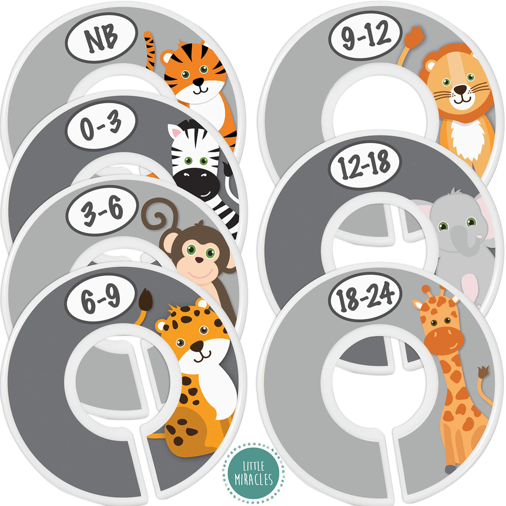 Little Miracles Safari closet divider Elephant marks Newborn sizes for quick outfit planning