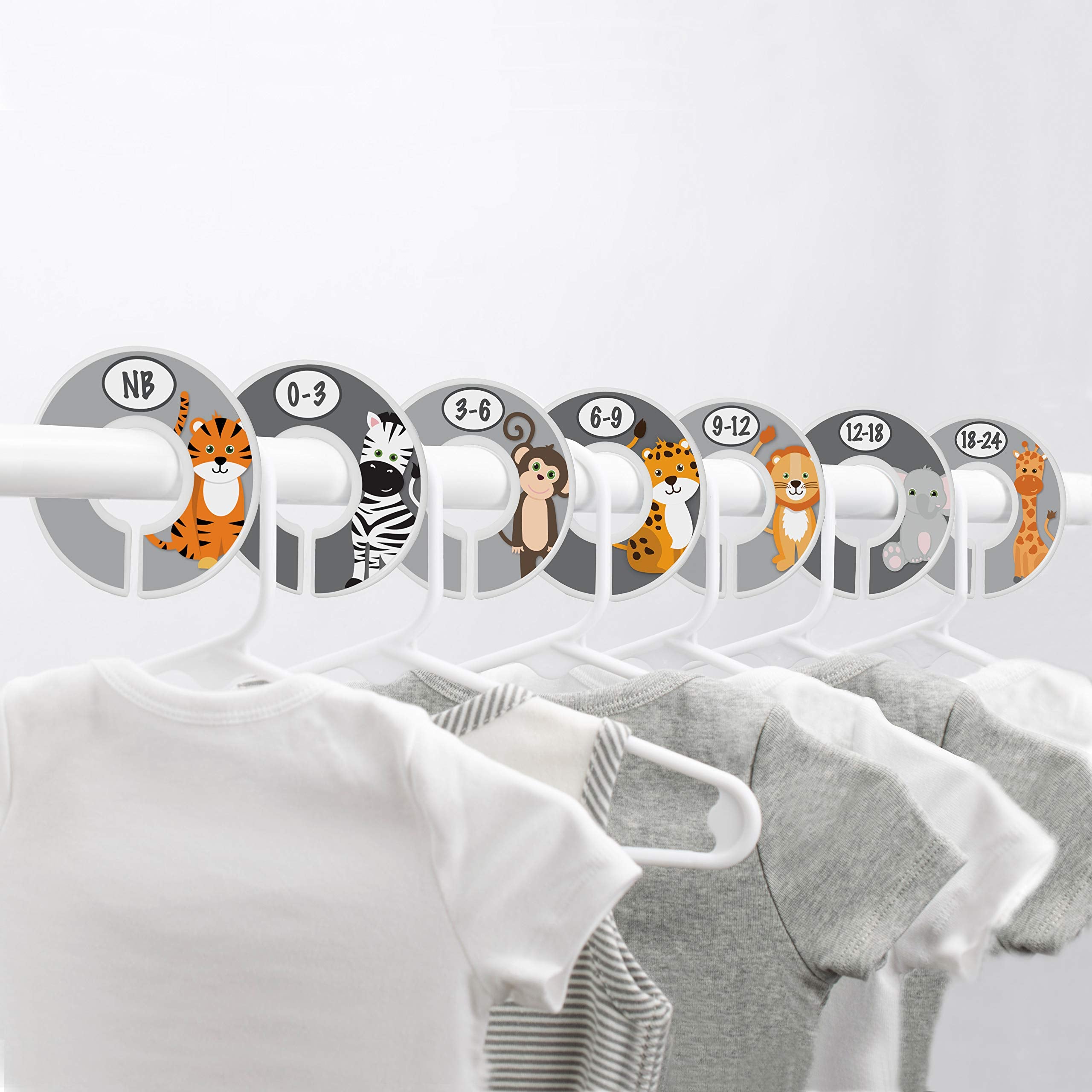 Little Miracles Safari closet divider Zebra marks 0–3M for fast closet navigation