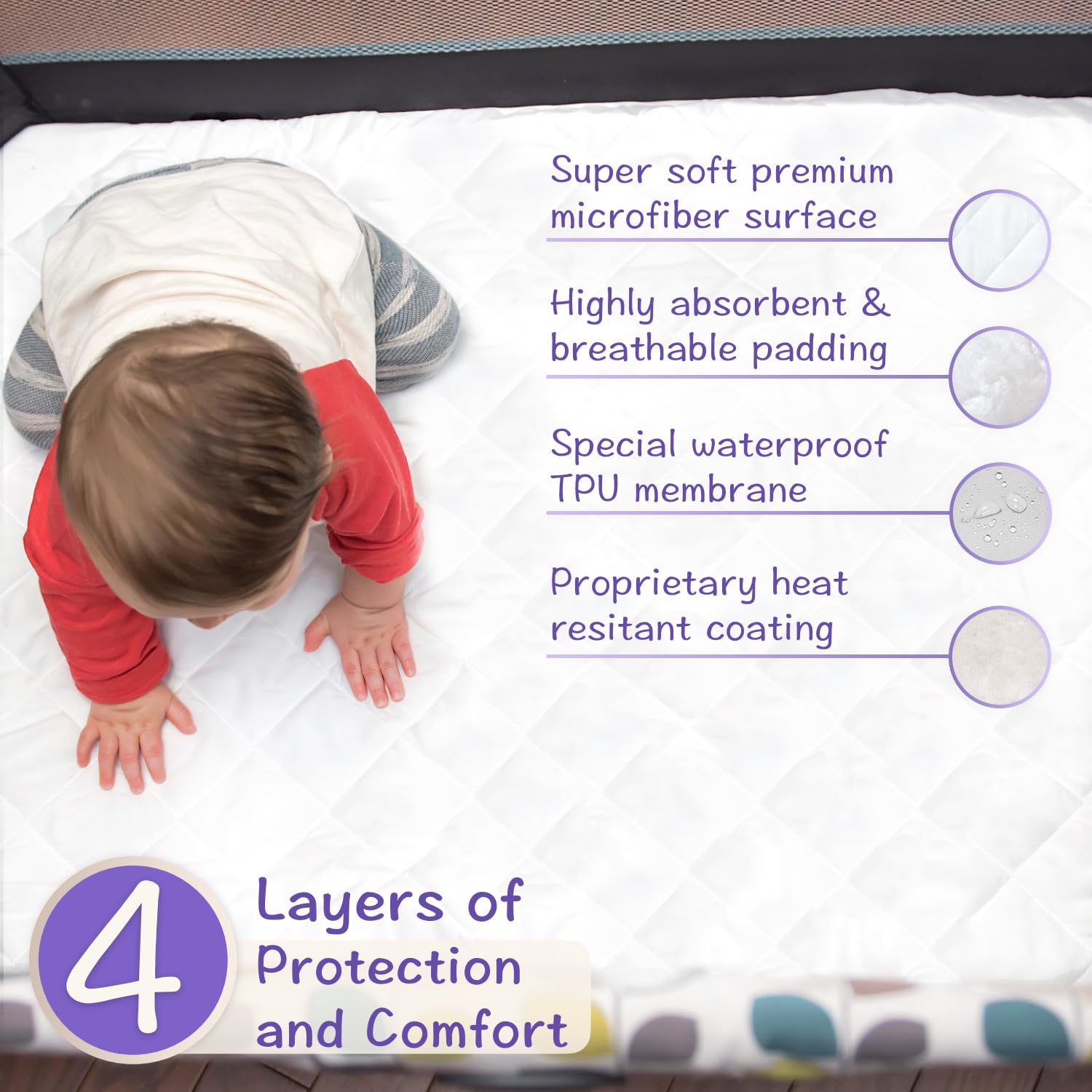 Little One's Pad ultra-soft microfiber texture close-up on baby skin