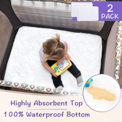 Little One's Pad waterproof lining close-up demonstrating leak protection