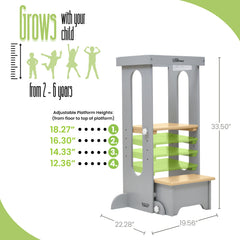 Close-up of solid LVL wood detail and smooth finish on the toddler tower.