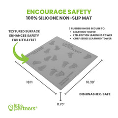 Little Partners silicone mat textured grip enhances foot stability