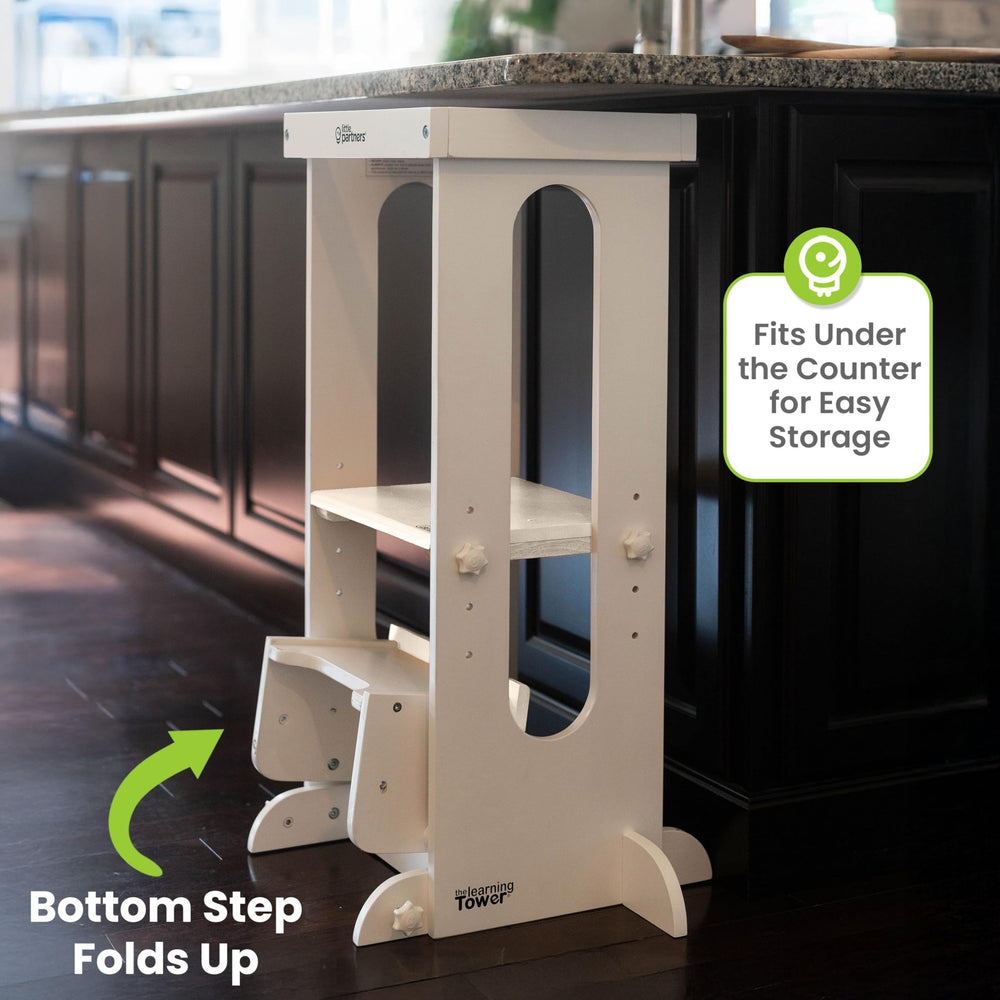Little Partners tower with easy-clean surface simplifies cleanup after activities