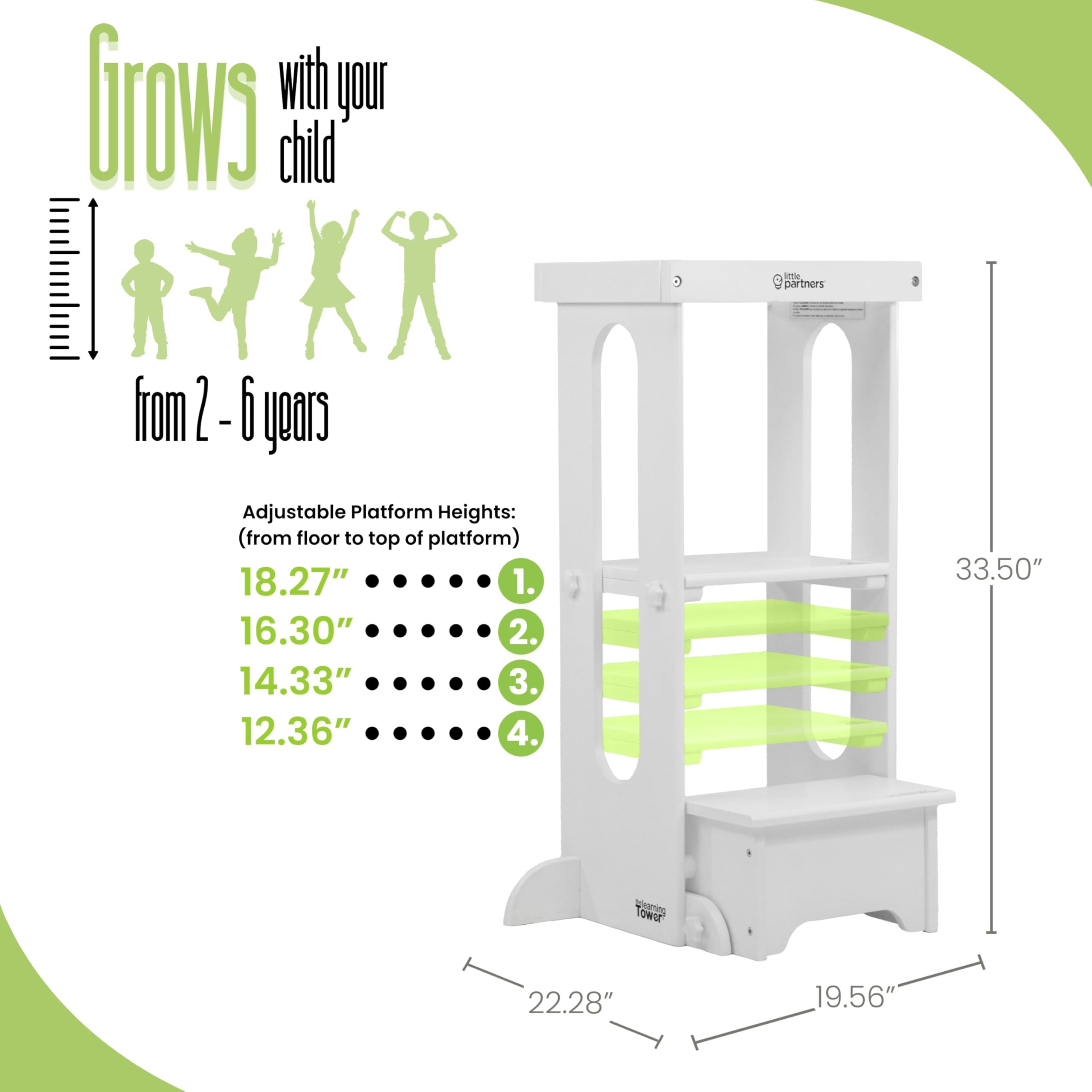 Little Partners solid wood construction provides durable kitchen helper for daily use