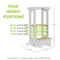 Little Partners wood construction emphasizes durable LVL build for everyday kitchen play.
