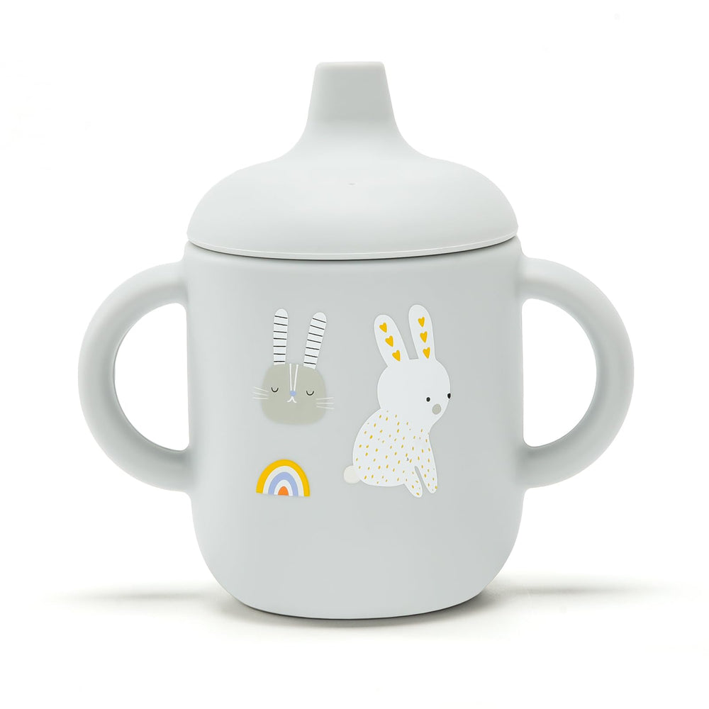 Little Rawr 180ml silicone sippy cup with soft-spout for gentle sipping and early drinking practice.