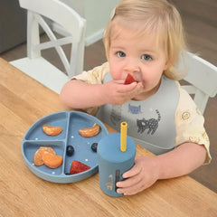 Little Rawr silicone bibs are easy to wipe clean and top-rack dishwasher safe