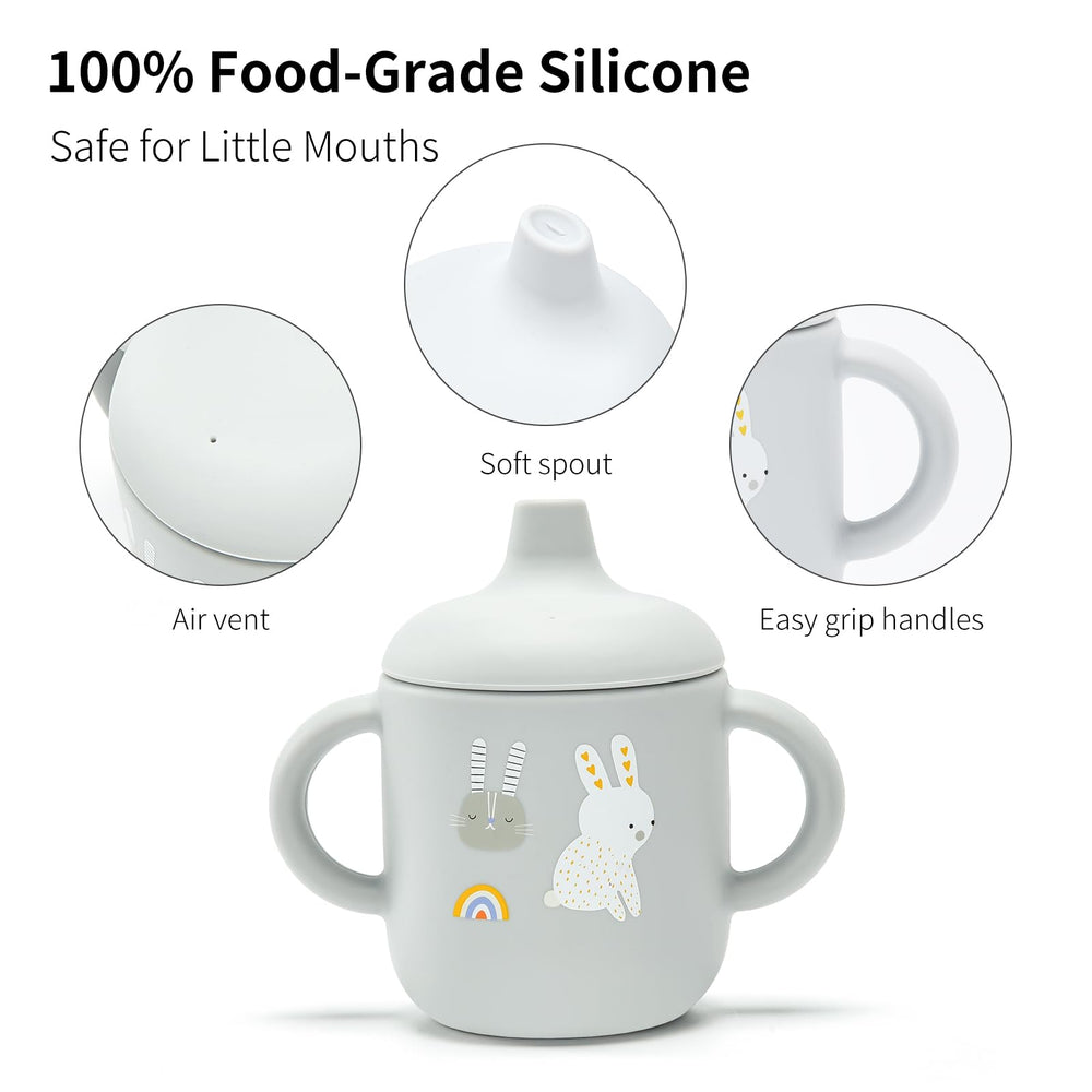 Little Rawr spill-resistant lid minimizes mess during meals and on-the-go.
