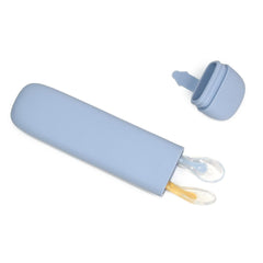 Little Rawr soft-tip spoon close-up protecting delicate gums during weaning.