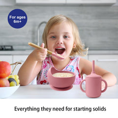 Little Rawr suction-divided plate with strong grip for self-feeding.