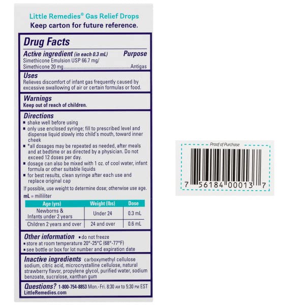 Little Remedies Gas Relief Drops can be used with formula or water