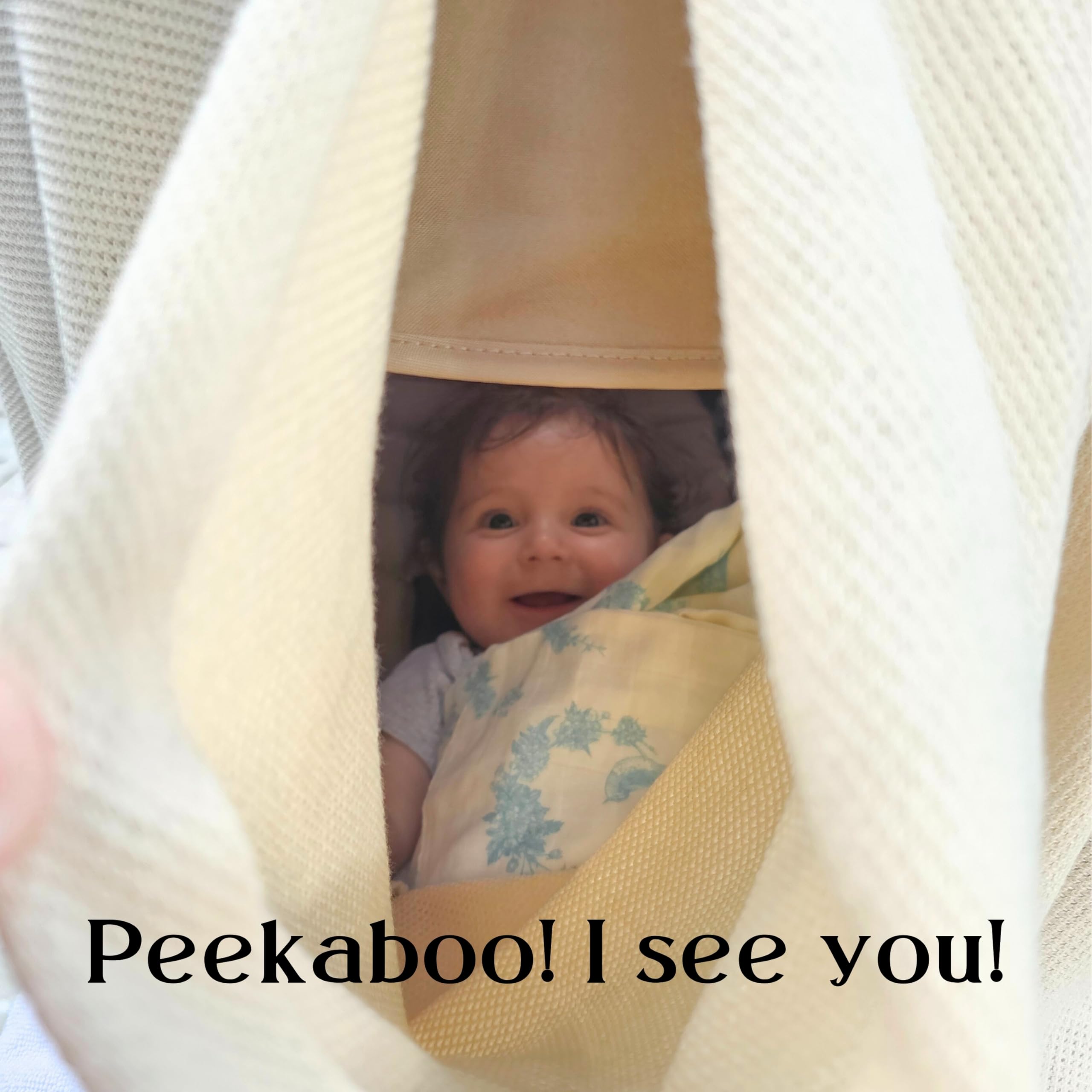 Little Rou Peekaboo Knit nursing cover in beige offers neutral, versatile style.
