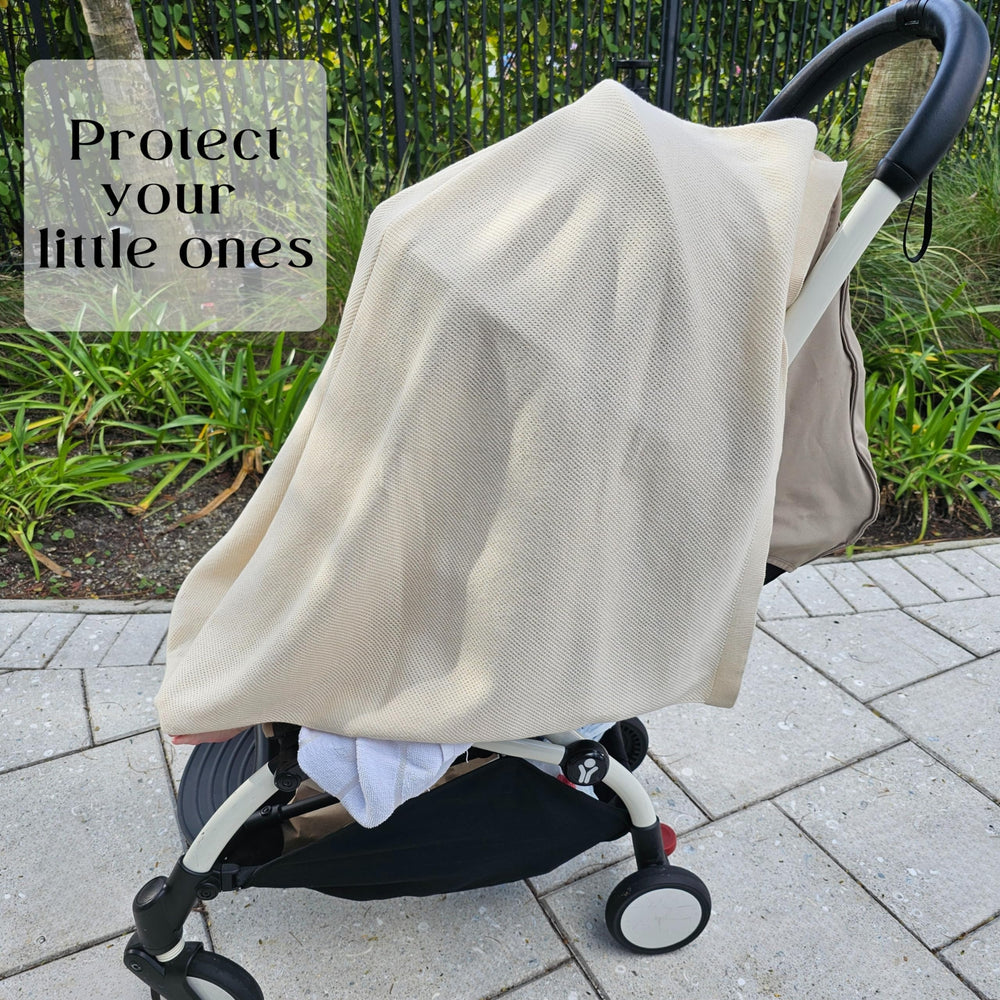 Little Rou Peekaboo Knit nursing cover includes mesh laundry bag for easy care.
