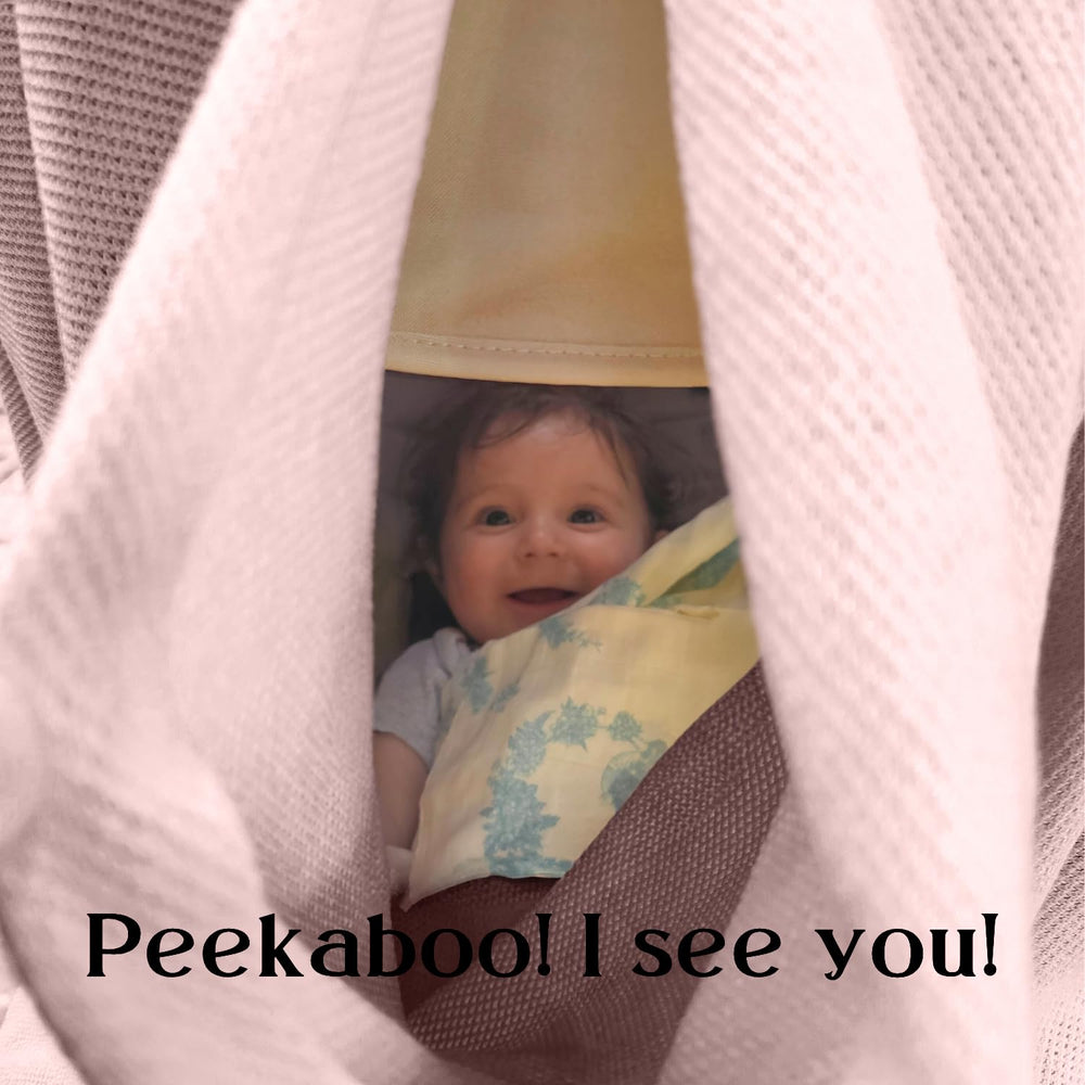 Little Rou Peekaboo beige color nursing cover on display