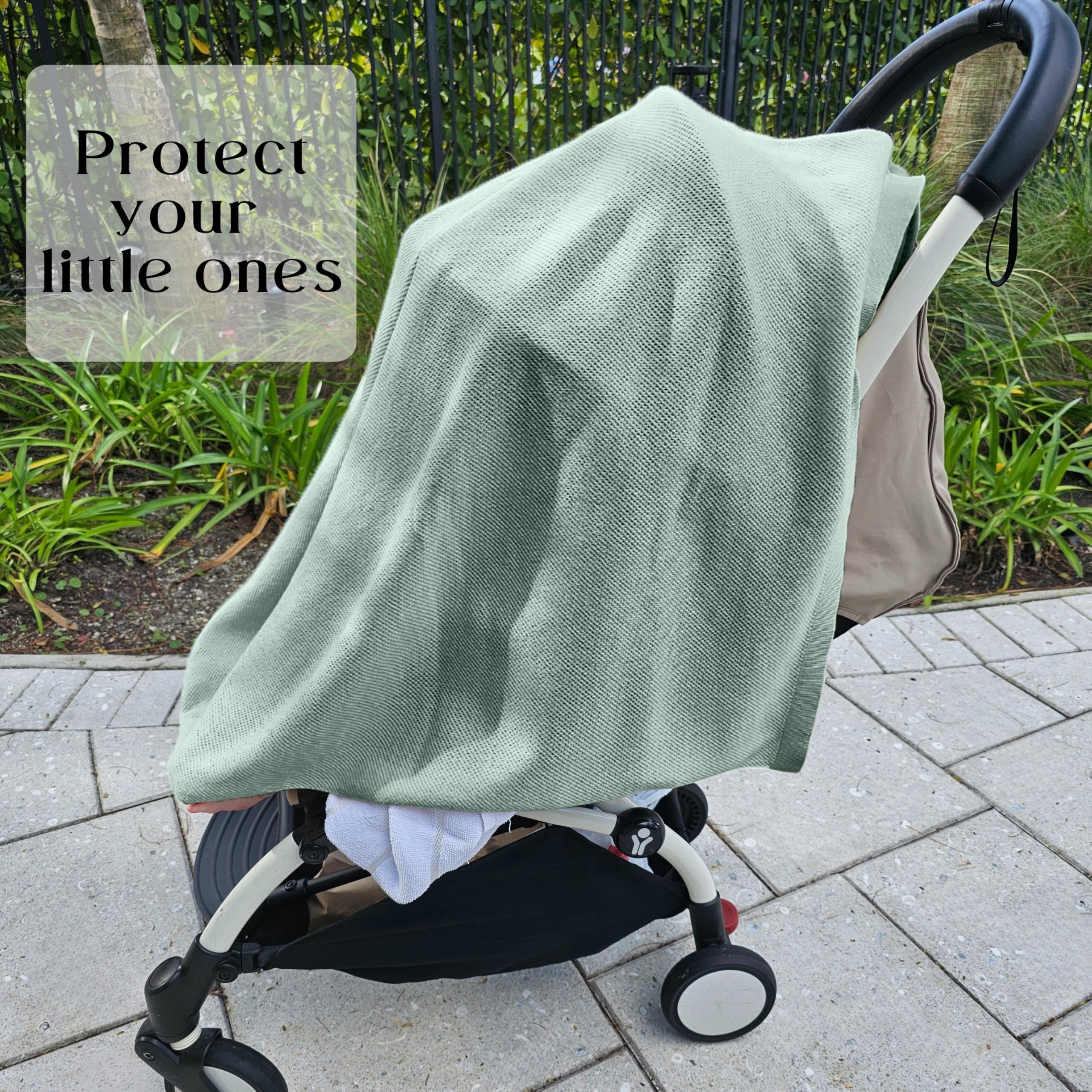 Little Rou Peekaboo nursing cover sage cape/shawl use for on-the-go styling