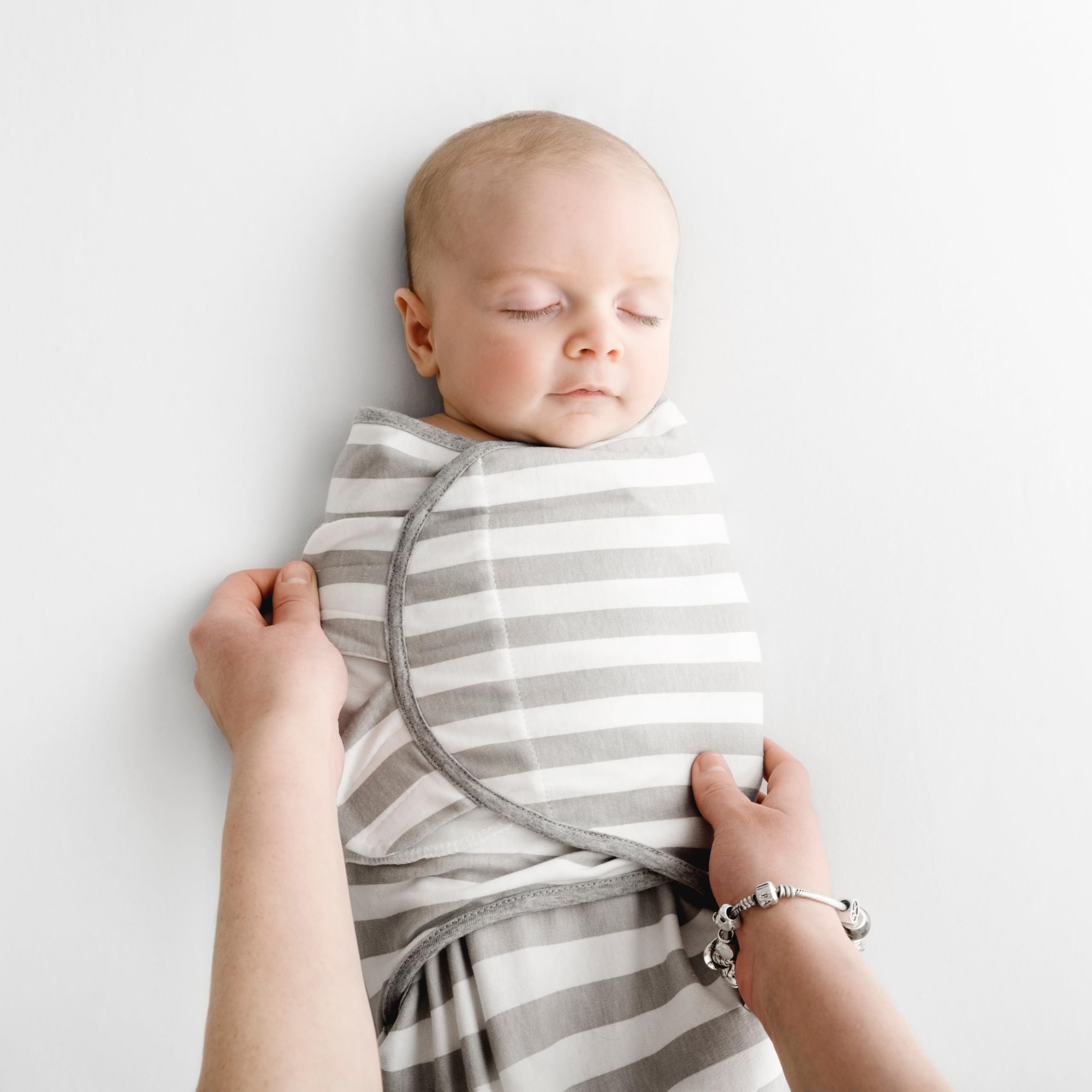 Little Seeds organic cotton swaddle fabric closeup emphasizes soft skin contact