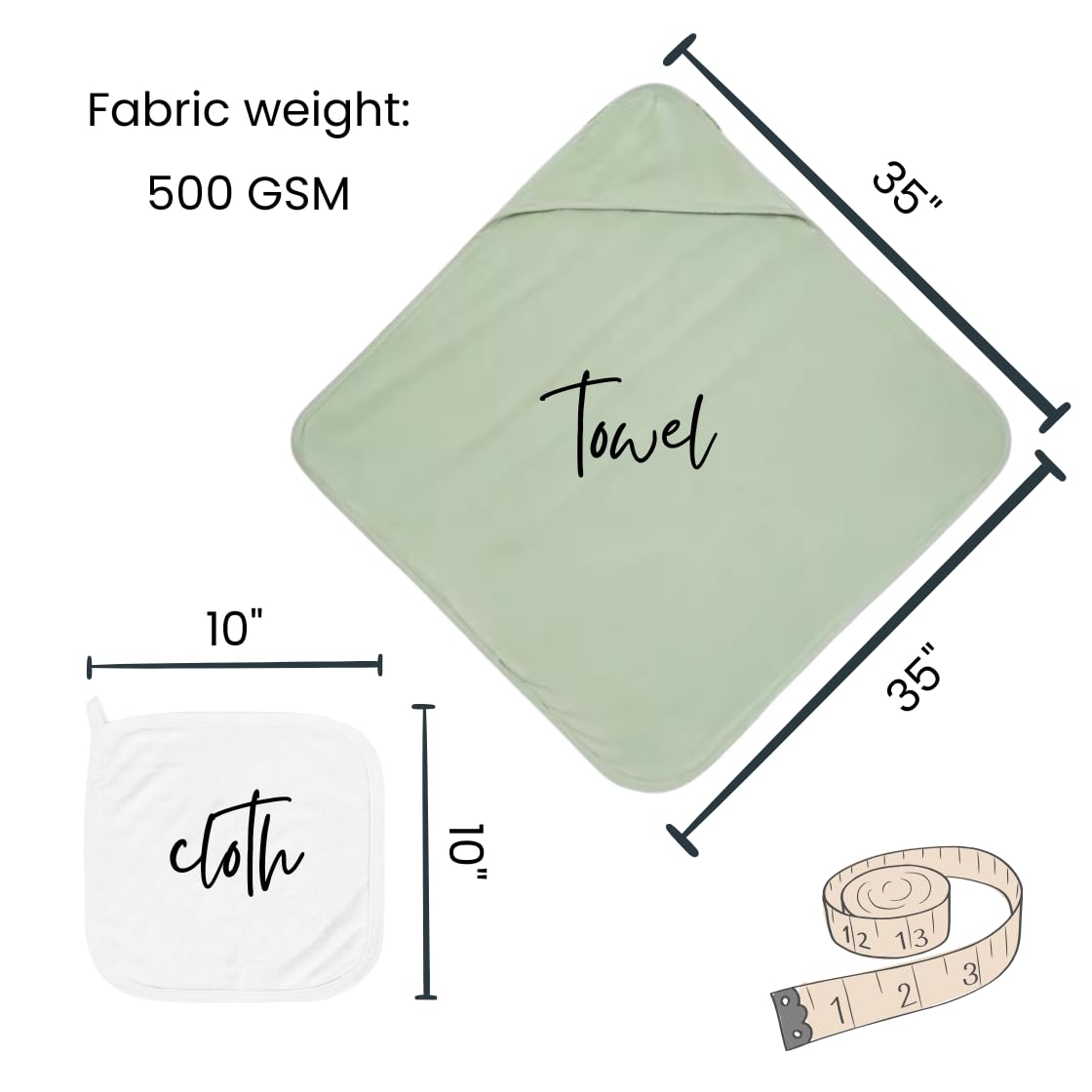 Little Shoots Baby Co large 35x35 towel demonstrates full-body coverage after baths.