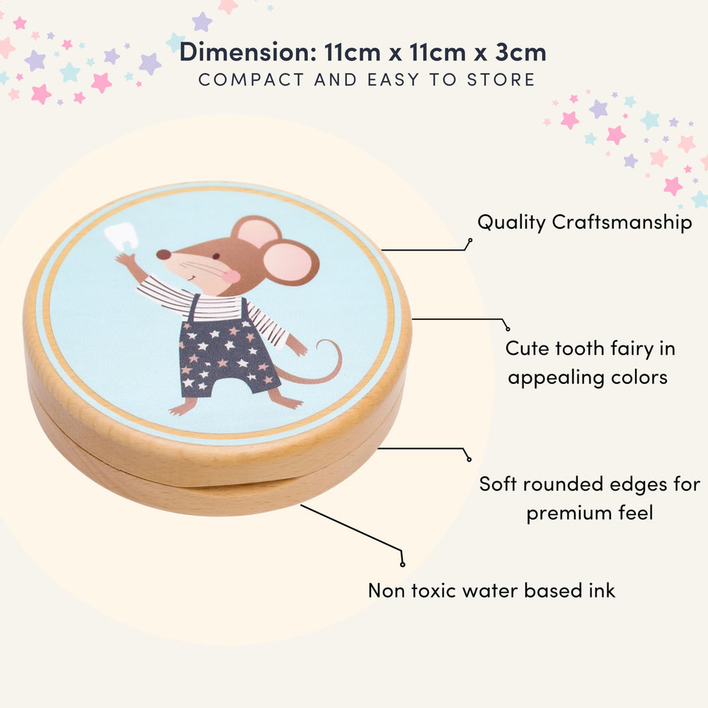Little Shroomie first curl slot within blue beechwood memory capsule