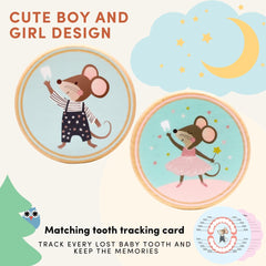 Little Shroomie memory kit compartments highlight baby teeth, curl, photo, and cord keepsakes