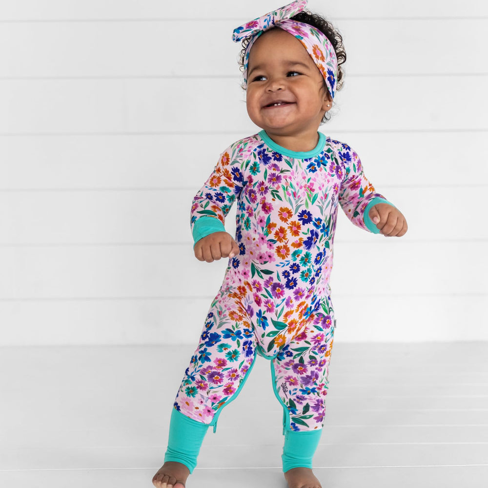 Little Sleepies Luxe Bow Headband Sweet Pea adjustable tie-front for gentle, versatile styling.