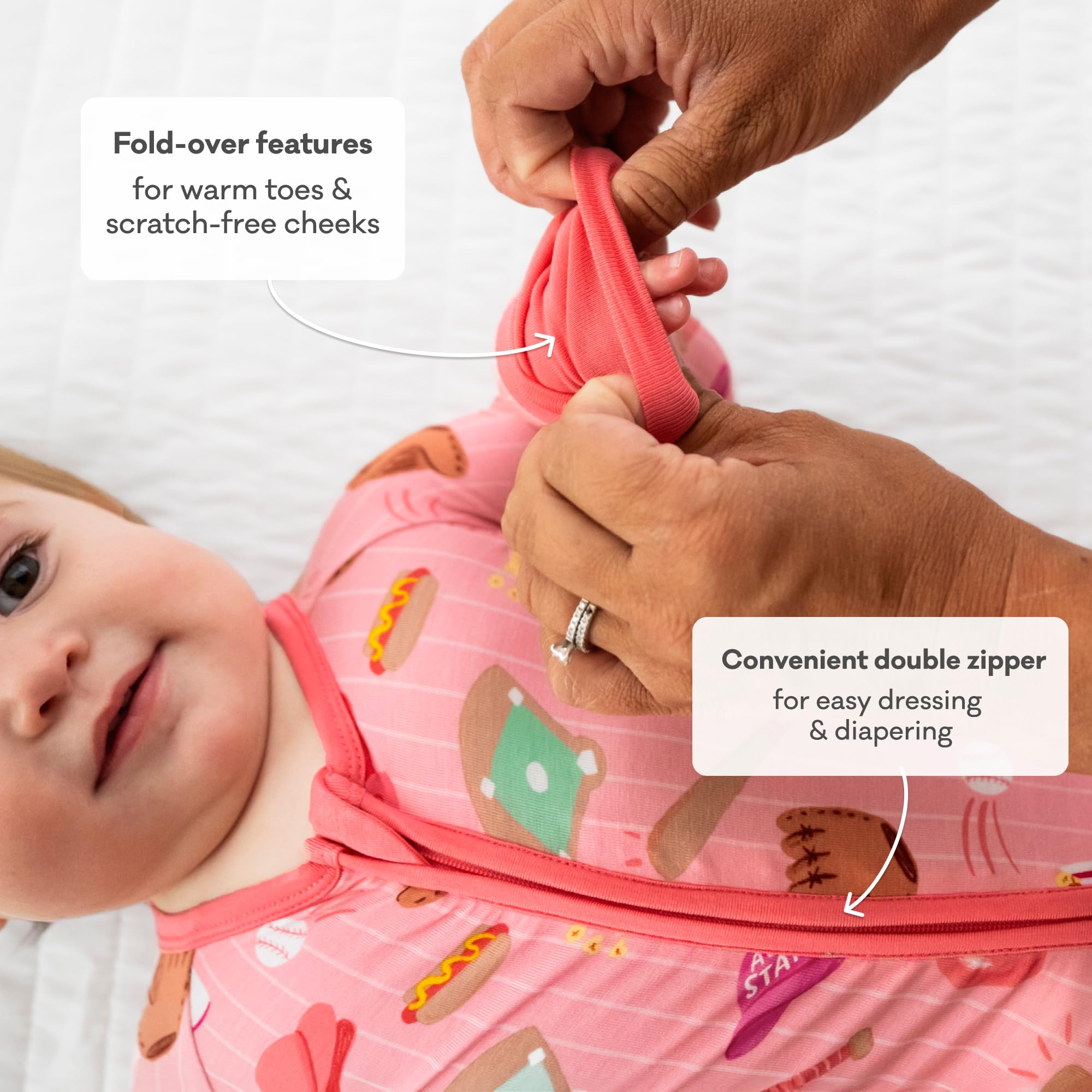 Little Sleepies Pajamas fold-over foot cuffs for versatile wear