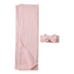 Little Sleepies swaddle Prima Pink ribbed fabric, buttery-soft 44x44 inch square for newborn comfort