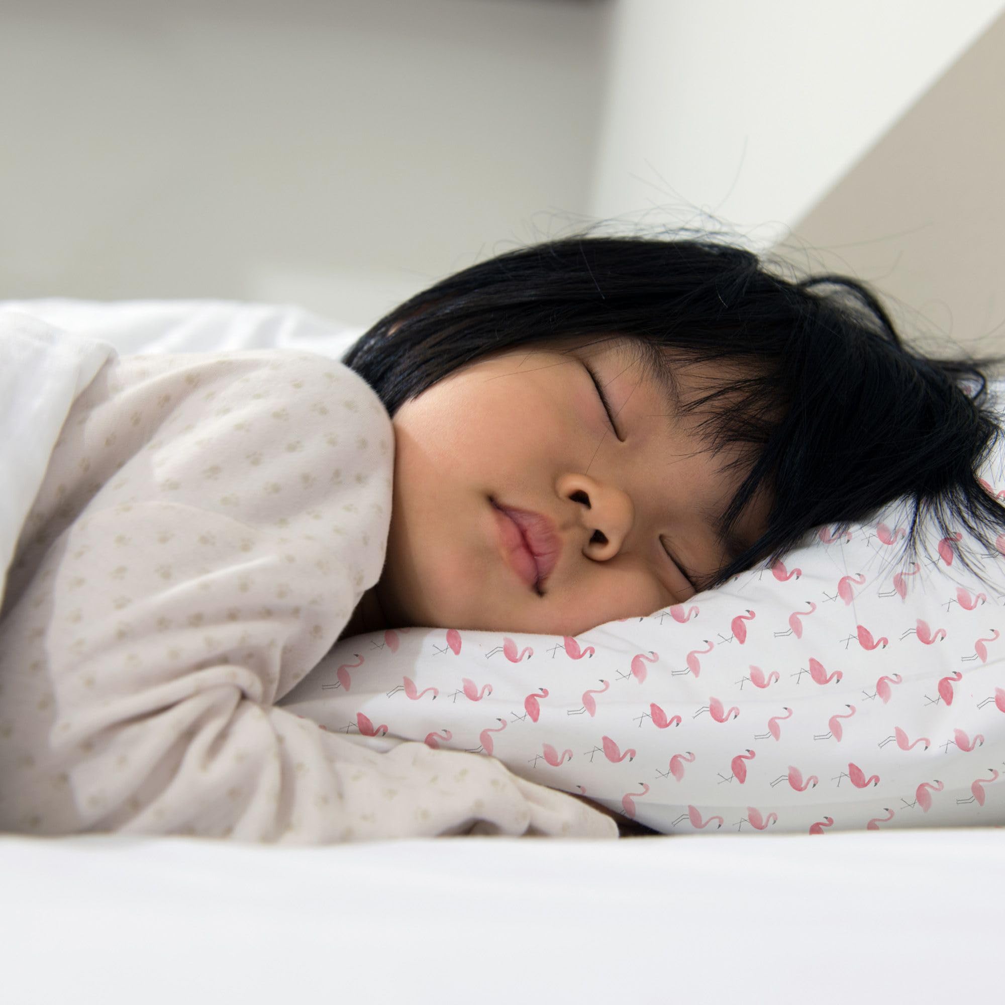 Little Sleepy Head Flamingo Flock design closeup adds playful appeal for kids