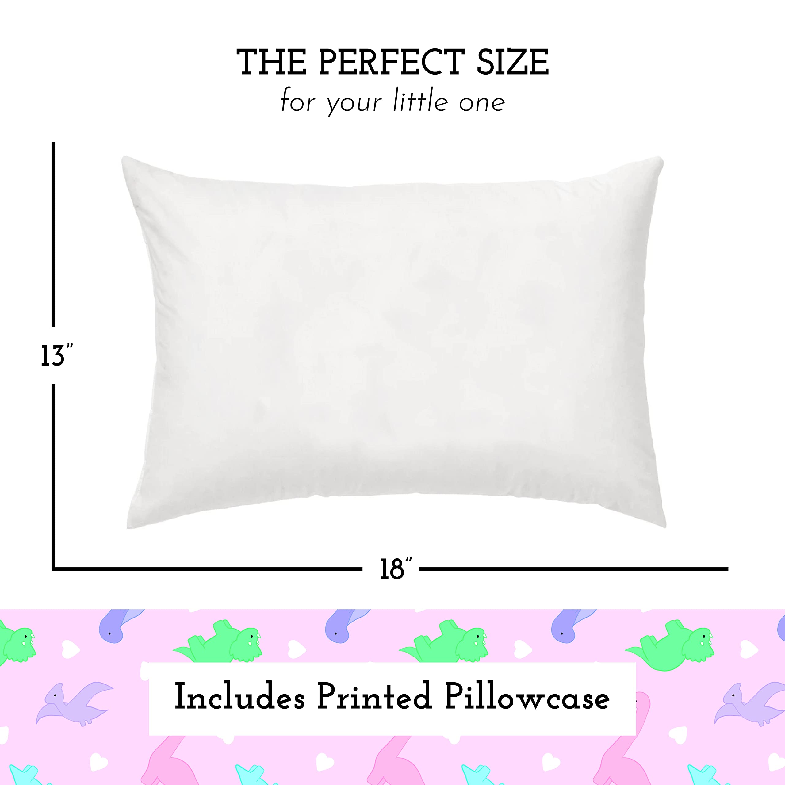 Little Sleepy Head pillowcase dinosaurs pink close-up showing soft cotton cover for cozy nights