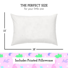 Little Sleepy Head pillowcase dinosaurs pink close-up showing soft cotton cover for cozy nights