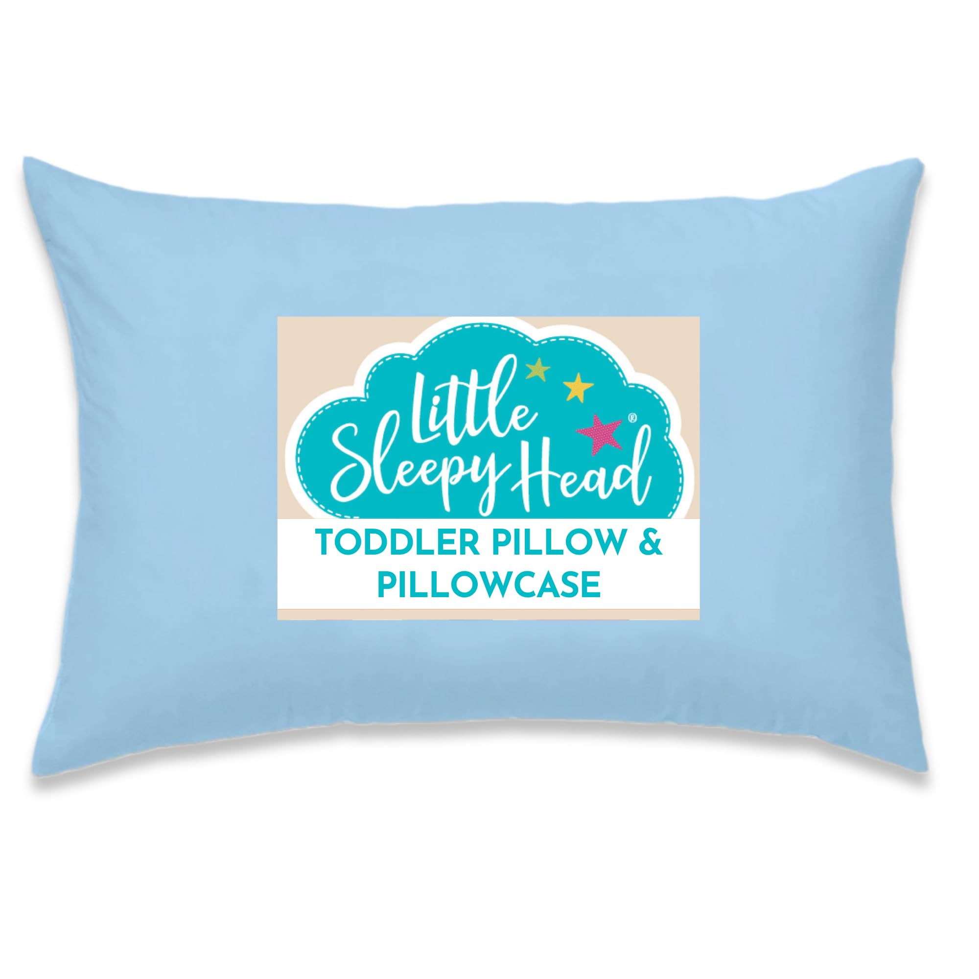 Little Sleepy Head 13x18 blue toddler pillow with ergonomic neck support for naps
