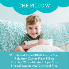 Polyester cluster fiber fill in Little Sleepy Head delivers breathable, hypoallergenic softness