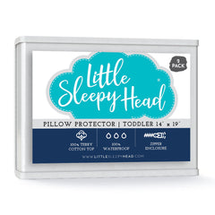 Little Sleepy Head toddler pillow protectors 2-pack front view offers clean, comfy pillow protection.