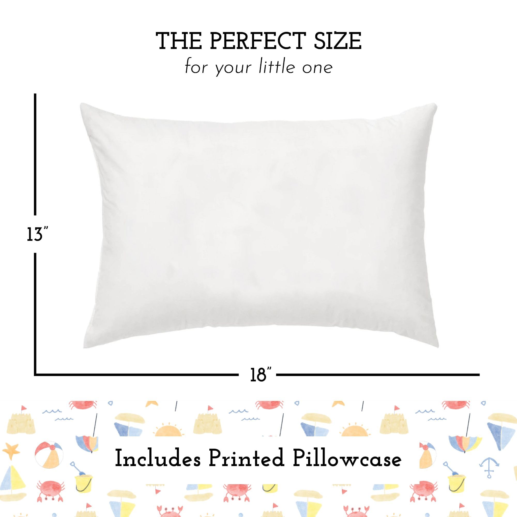 Little Sleepy Head pillowcase 13x18 closeup shows envelope closure for easy washing.