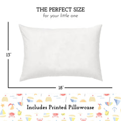 Little Sleepy Head pillowcase 13x18 closeup shows envelope closure for easy washing.