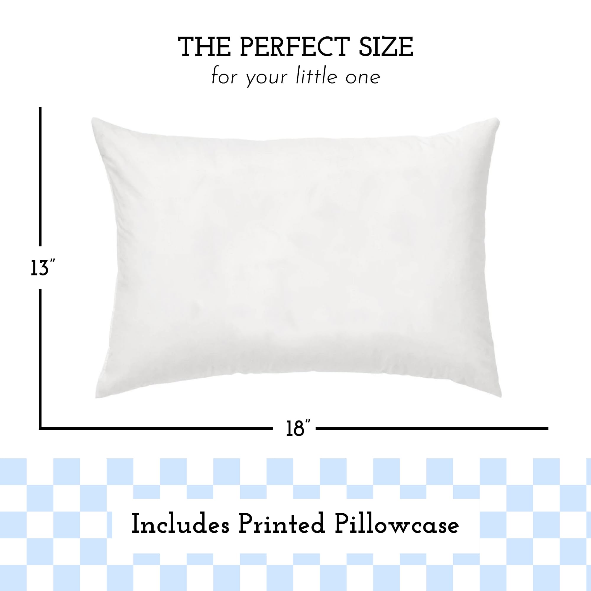 Little Sleepy Head pillowcase checkers baby blue envelope closure supports easy washing