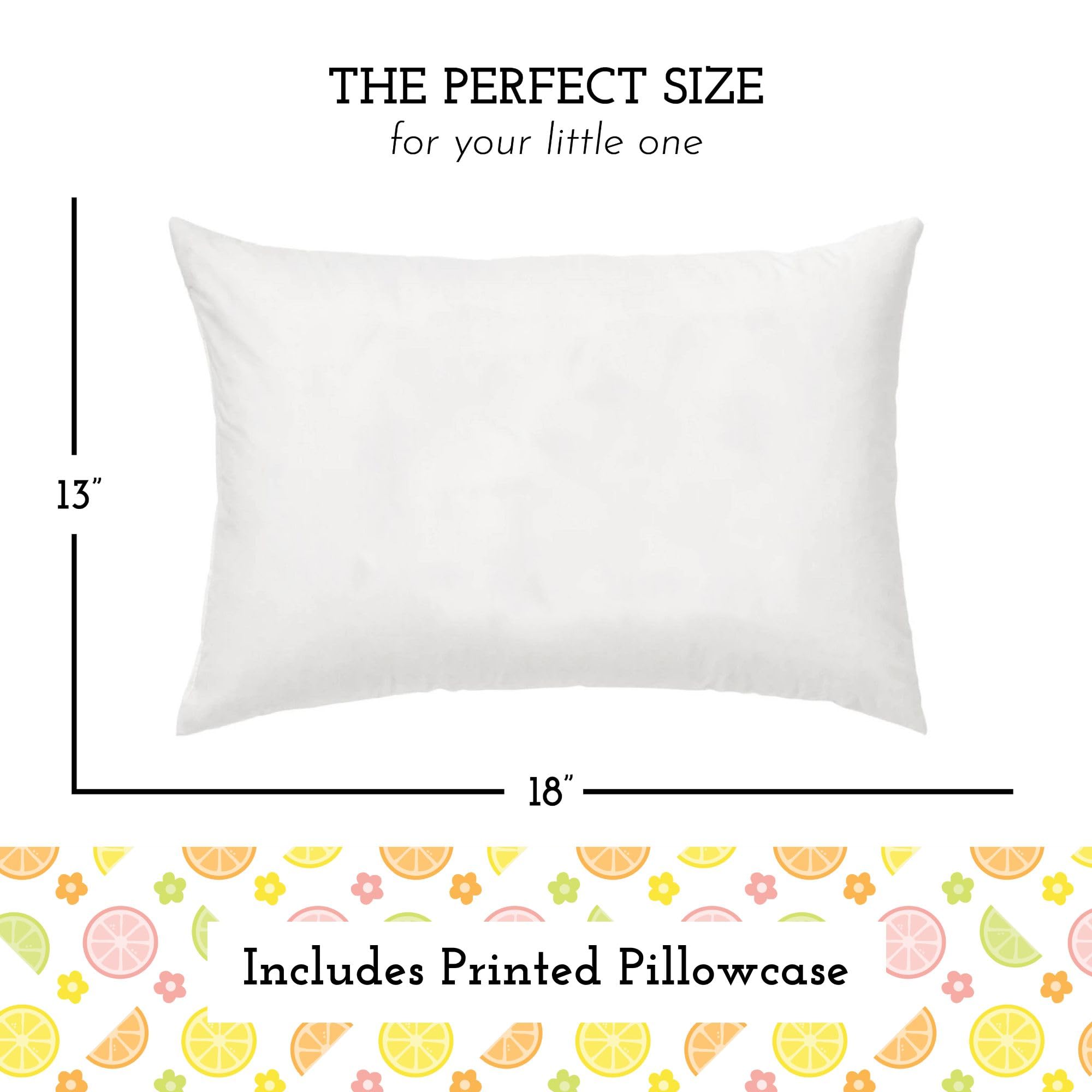 Little Sleepy Head Citrus Blossom pillowcase fits snugly for easy washing.